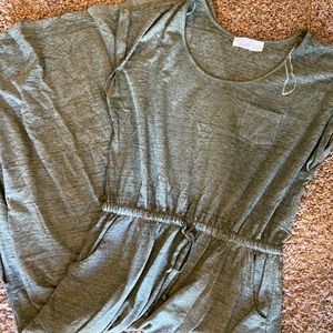 Long green short sleeved dress size 16/18